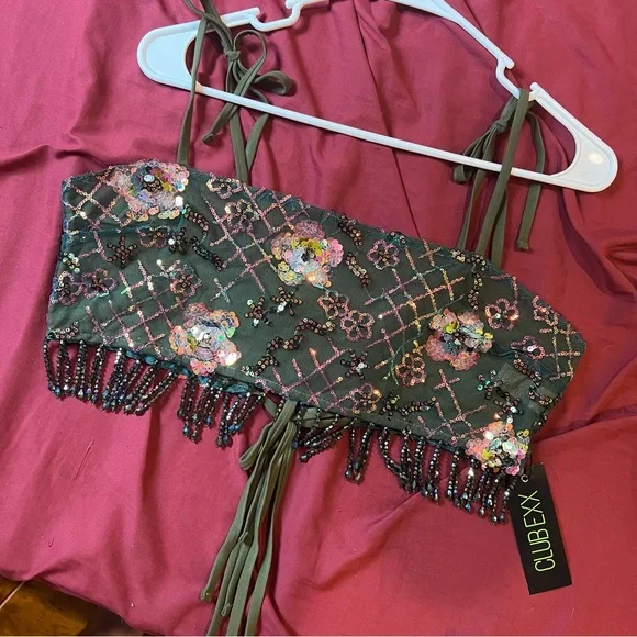 Club Exx x Dolls Kill Fluorescent Eden Crop Tank - Picture 2 of 6